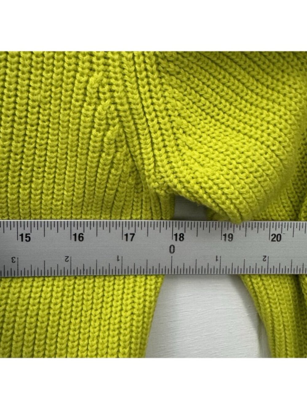 Aware Womens XS Lime Green Ribbed Knit Half Zip Pullover Sweater - Picture 7 of 10